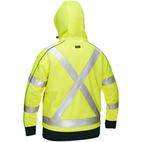 Bisley&reg; X-Back Women's Contoured Full Zip Hooded Sweatshirt with Sherpa Lining, Small, High Visibility Lime-Yellow Sidevic Inc.
