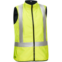 Veste bouffante, enveloppante et r&eacute;versible avec X au dos Bisley pour femmes, Jaune lime haute visibilit&eacute;, Petit, Polyester Sidevic Inc.