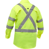 Bisley&reg; X-Back Long Sleeve Work Shirt with X-Airflow, Poly-Cotton, Small, High Visibility Lime-Yellow Sidevic Inc.