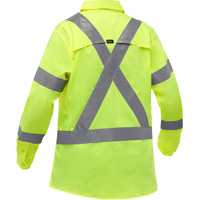 Bisley&reg; X-Back Women's Long Sleeve Work Shirt with X-Airflow, Poly-Cotton, Small, High Visibility Lime-Yellow Sidevic Inc.