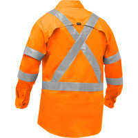 Bisley&reg; X-Back Women's Long Sleeve Work Shirt with X-Airflow, Poly-Cotton, Small, High Visibility Orange Sidevic Inc.