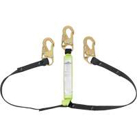 SA-64000-4 Shock Absorbing Lanyard, 4', Snap Hook Center, Snap Hook Leg Ends, Polyester Sidevic Inc.