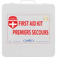 Trousse de premiers soins Shield, R&eacute;pond ou surpasse la norme CSA Z1220-24 type 2 environnements &agrave; faible risque, Moyen (26-50 travailleurs) Sidevic Inc.