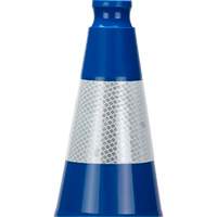 C&ocirc;ne de signalisation de premi&egrave;re qualit&eacute;, 28", Bleu, Bande(s) r&eacute;fl&eacute;chissante(s) 4" Sidevic Inc.