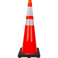 C&ocirc;ne de signalisation de premi&egrave;re qualit&eacute;, 36", Orange, Bande(s) r&eacute;fl&eacute;chissante(s) 4" & 6" Sidevic Inc.