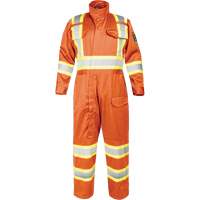 Combinaison ignifug&eacute;e avec bandes haute visibilit&eacute;, Taille Petit, Orange Sidevic Inc.