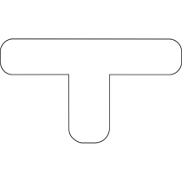 Durastripe X-TREME DuraT arrondi, T, 7" lo x 4" la, Blanc, Vinyle Sidevic Inc.
