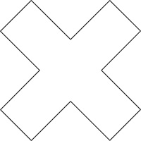 Formes pour le marquage des planchers, Croix, 9,5" lo x 3,5" la, Blanc, Vinyle Sidevic Inc.