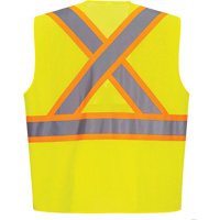 Veste de s&eacute;curit&eacute; &agrave; bandes contrastantes, Jaune lime haute visibilit&eacute;, Petit, Polyester Sidevic Inc.