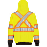 Chandail de s&eacute;curit&eacute; &agrave; capuchon avec bandes contrastantes, Petit, Noir/Jaune lime haute visibilit&eacute; Sidevic Inc.
