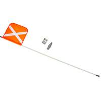 Heavy-Duty Safety Whip, Threaded Mount, 5' High, Orange with Reflective X Sidevic Inc.