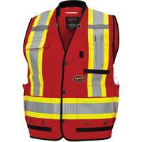 6678 Veste d'arpenteur antimicrobienne haute visibilit&eacute; avec dos en maille, Rouge, Petit, Polyester Sidevic Inc.
