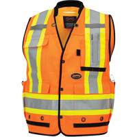 6680 Veste d'arpenteur antimicrobienne haute visibilit&eacute; avec dos en maille, Orange haute visibilit&eacute;, Petit, Polyester Sidevic Inc.