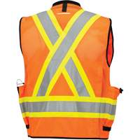 6680 Veste d'arpenteur antimicrobienne haute visibilit&eacute; avec dos en maille, Orange haute visibilit&eacute;, Petit, Polyester Sidevic Inc.