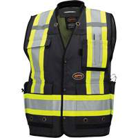 6679 Veste d'arpenteur antimicrobienne haute visibilit&eacute; avec dos en maille, Noir, Petit, Polyester Sidevic Inc.