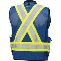6681 Veste d'arpenteur antimicrobienne haute visibilit&eacute; avec dos en maille, Bleu royal, Petit, Polyester Sidevic Inc.