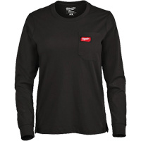 GRIDIRON Long Sleeve Pocket T-Shirt, Women's, X-Small, Black Sidevic Inc.