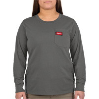 GRIDIRON Long Sleeve Pocket T-Shirt, Women's, X-Small, Grey Sidevic Inc.