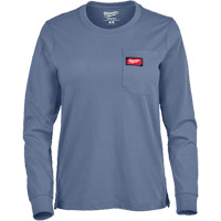 GRIDIRON Long Sleeve Pocket T-Shirt, Women's, X-Small, Blue Sidevic Inc.