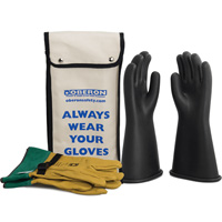 Class 1 Rubber Electrical Glove Kit, 8, 14" L, 37 cal/cm², NFPA 70E Sidevic Inc.