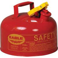 Bidon de s&eacute;curit&eacute; pour les produits inflammables, Type I, Acier galvanis&eacute;, 2 gal. US, Rouge, Homologu&eacute; FM/List&eacute; UL/ULC Sidevic Inc.
