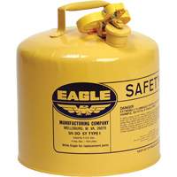 Bidon de s&eacute;curit&eacute; pour le diesel, Type I, Acier galvanis&eacute;, 5 gal. US, Jaune, Homologu&eacute; FM/List&eacute; UL/ULC Sidevic Inc.