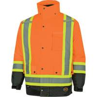 Parka de s&eacute;curit&eacute; d'hiver imperm&eacute;able 7-en-1 5056 Pioneer Yukon, Polyester, Noir/Orange haute visibilit&eacute;, T-petit Sidevic Inc.