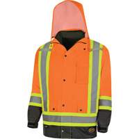 Parka de s&eacute;curit&eacute; d'hiver imperm&eacute;able 7-en-1 5056 Pioneer Yukon, Polyester, Noir/Orange haute visibilit&eacute;, T-petit Sidevic Inc.
