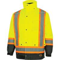 Parka de s&eacute;curit&eacute; d'hiver imperm&eacute;able 7-en-1 5057 Pioneer Yukon, Polyester, Noir/Jaune lime haute visibilit&eacute;, T-petit Sidevic Inc.