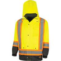 Parka de s&eacute;curit&eacute; d'hiver imperm&eacute;able 7-en-1 5057 Pioneer Yukon, Polyester, Noir/Jaune lime haute visibilit&eacute;, T-petit Sidevic Inc.