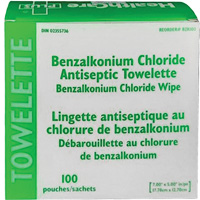 Serviette au chlorure de benzalkonium BZK, Serviette, Antiseptique Sidevic Inc.