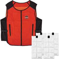 Veste de refroidissement &agrave; changement de phase l&eacute;g&egrave;re avec sachets de recharge Chill-Its 6260, Petit/Moyen, Orange Sidevic Inc.