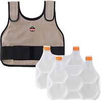 Veste de refroidissement &agrave; changement de phase standard avec sachets de recharge Chill-Its 6230, Petit/Moyen, Khaki Sidevic Inc.