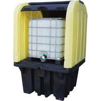 Yellow Roll Top Hardcover Spill Pallet, 65" L x 65" W x 101" H, 5000 lbs. Load Capacity Sidevic Inc.
