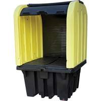 Yellow Roll Top Hardcover Spill Pallet, 65" L x 65" W x 101" H, 5000 lbs. Load Capacity Sidevic Inc.