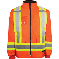 Manteau haute visibilit&eacute; 7-en-1, Polyester, Orange haute visibilit&eacute;, T-petit Sidevic Inc.