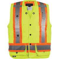 Veste haute visibilit&eacute; pour arpenteur, Orange haute visibilit&eacute;, Petit, Polyester Sidevic Inc.