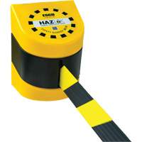 Syst&egrave;me de barri&egrave;re de s&eacute;curit&eacute; HAZLOK, Plastique, Fixation magn&eacute;tique, 30', Ruban Noir et jaune Sidevic Inc.