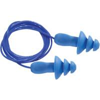 Bouchons d'oreilles r&eacute;utilisables bleus 100 % d&eacute;tectables par m&eacute;tal SEALTEC TipGrip, Avec cordon, Taille unique, Vrac - Boîte, NRR dB 26 dB Sidevic Inc.