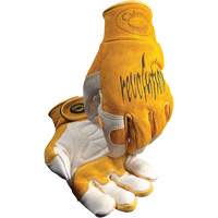 Gants de soudeur TIG/MIG de premi&egrave;re qualit&eacute; Caiman avec fermeture &agrave; boucles & crochets, Cuir de vache refendu, Taille Moyen Sidevic Inc.