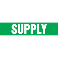 Marqueurs de tuyau "Supply", Autocollant, 4" h x 24" la, Blanc/vert Sidevic Inc.