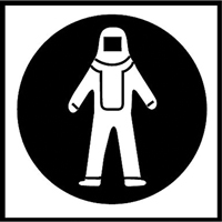 &eacute;tiquettes avec pictogramme Right to Know - Combinaison pleine protection, Vinyle, Feuille, 5/8" lo x 3/4" la Sidevic Inc.