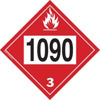 Plaque-&eacute;tiquette TMD 1090 pour liquide inflammable ac&eacute;tone, Plastique Sidevic Inc.