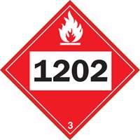 Plaque-&eacute;tiquette TMD 1202 pour liquide inflammable huile combustible, Vinyle adh&eacute;sif Sidevic Inc.