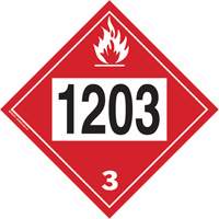 Plaque-&eacute;tiquette TMD 1203 pour liquide inflammable essence & essence-alcohol, Plastique Sidevic Inc.