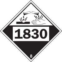 Plaque-&eacute;tiquette TMD 1830 pour mat&eacute;riaux corrosifs acide sulfurique, Plastique Sidevic Inc.