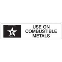 &eacute;tiquette D: Use on Combustible Metals pour extincteur Sidevic Inc.