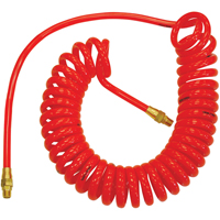 Tuyaux &agrave; air autor&eacute;tractables en polyur&eacute;thane Flexcoil a/raccords, Air, 1/4" DI x 15' lo, Polyur&eacute;thane, 140 psi &agrave; 23 °C Sidevic Inc.
