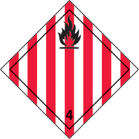 TDG Shipping Labels, Class 4.1, Flammable Solids, Paper Sidevic Inc.
