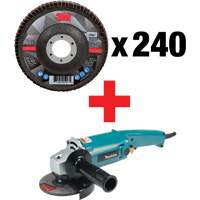 769F Flap Disc & Angle Grinder Kit, 4-1/2" x 7/8", Type 29, 60+ Grit, Ceramic Sidevic Inc.